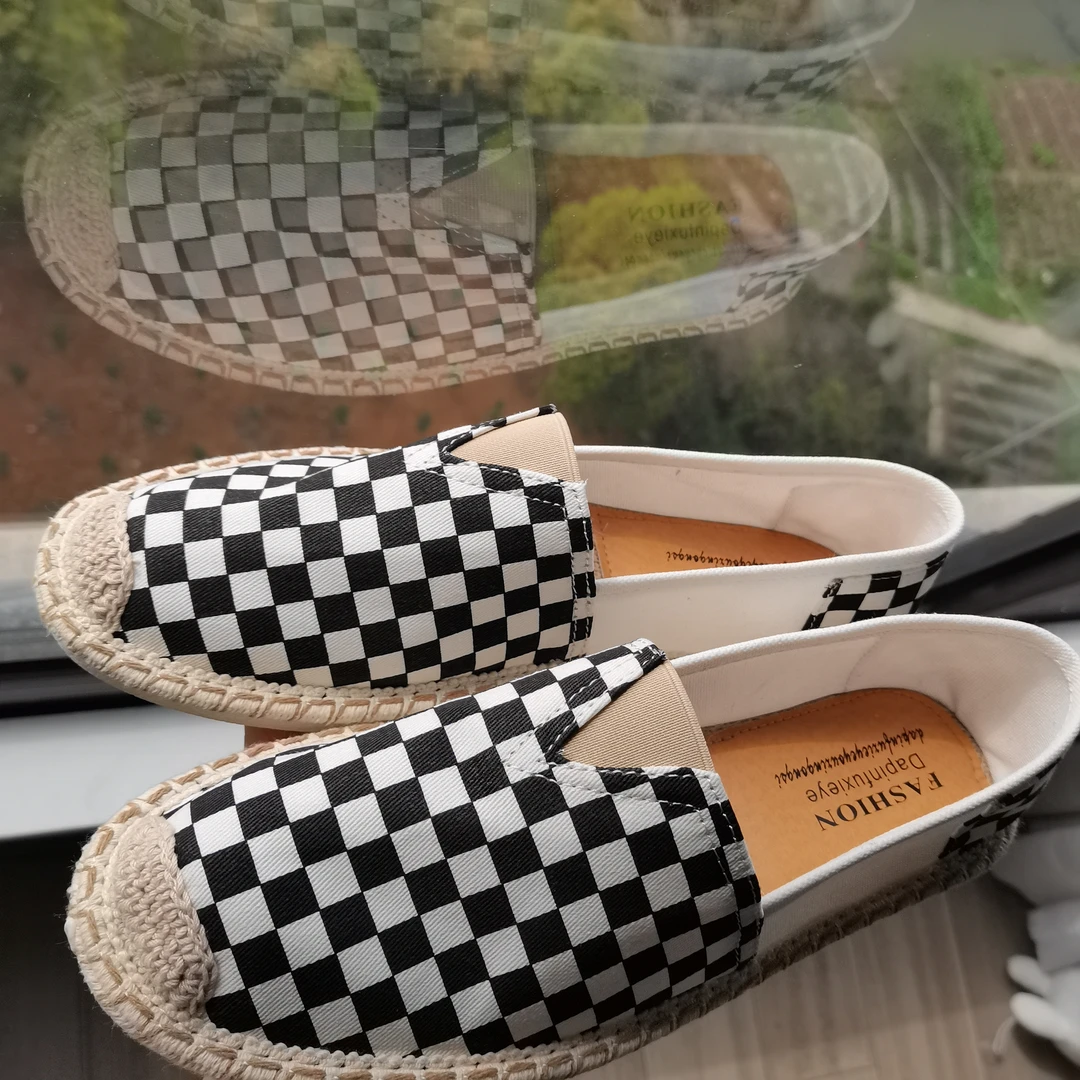 棋盘格爆款2022春夏新款一脚蹬驾车懒人帆布鞋潮男不臭脚布鞋