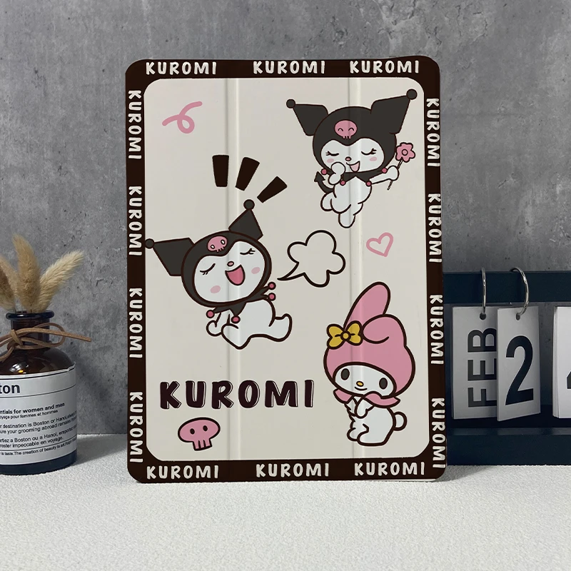 【三折式库洛米】保护壳新款平板套带笔槽ipad硅胶气囊防摔库洛米