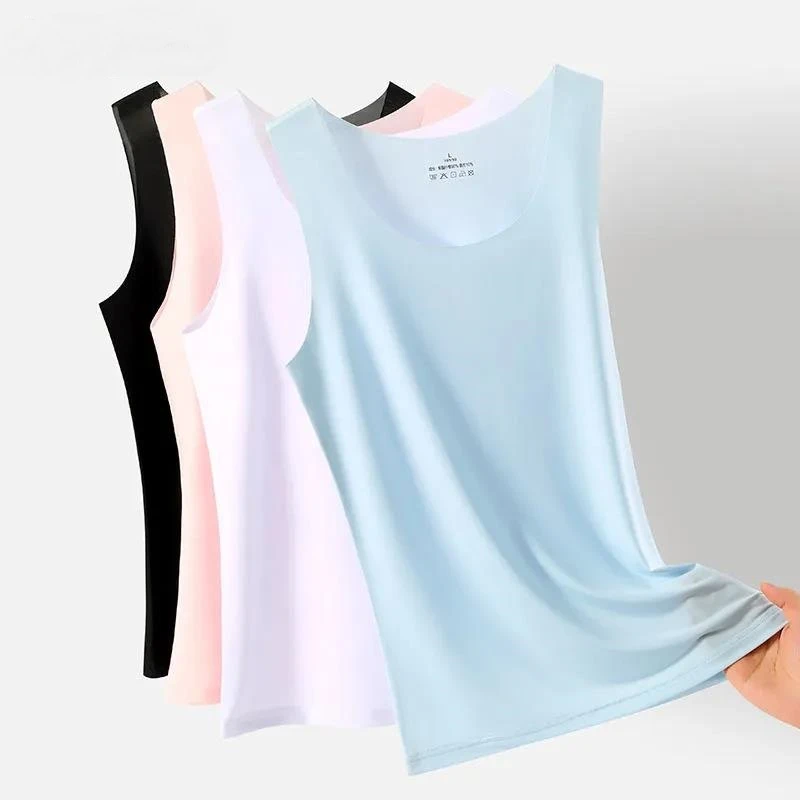 春夏女士无痕冰丝背心吊带上衣打底单穿美背薄款打底衫夏季外穿