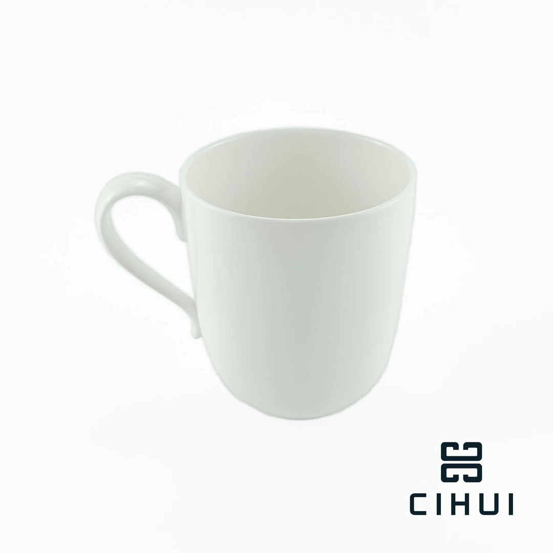 villeroyboch唯宝 家用简约纯白圆舞曲异形扁圆马克杯水杯随手杯