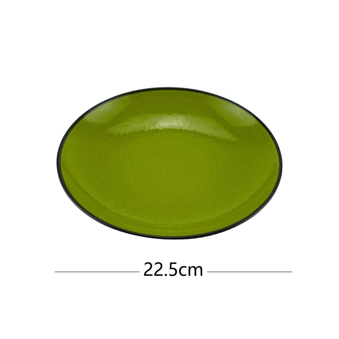 RAK FIRE GREEN COUPE BOWL 陶瓷简约个性餐盘汤盘深盘 22.5cm