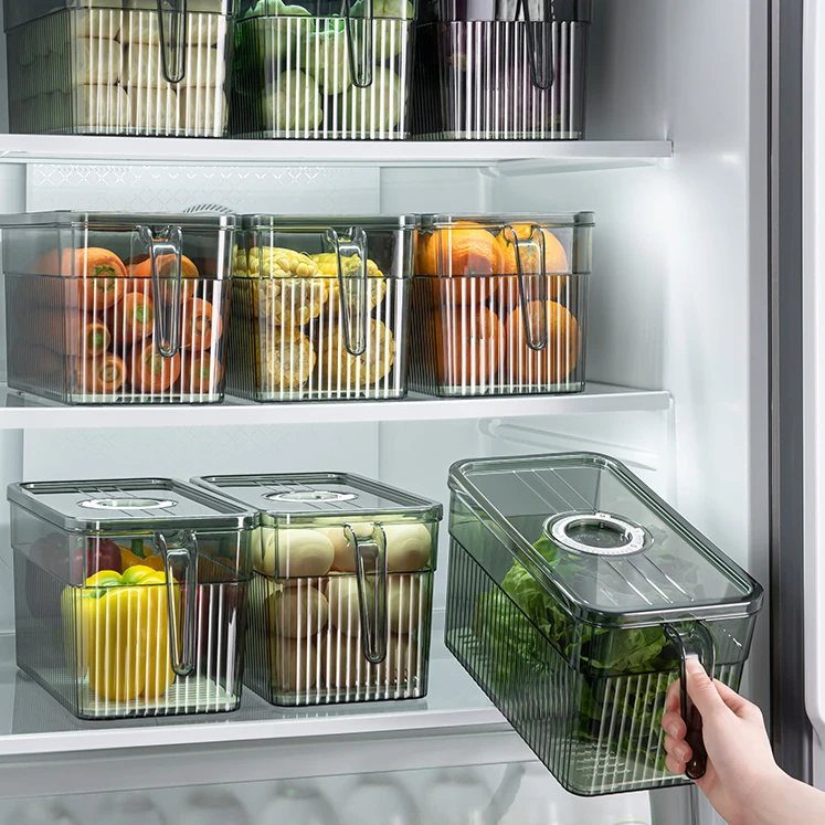 居家家冰箱收纳盒轻奢家用食品收纳盒冰箱保鲜盒水果蔬菜收纳盒子