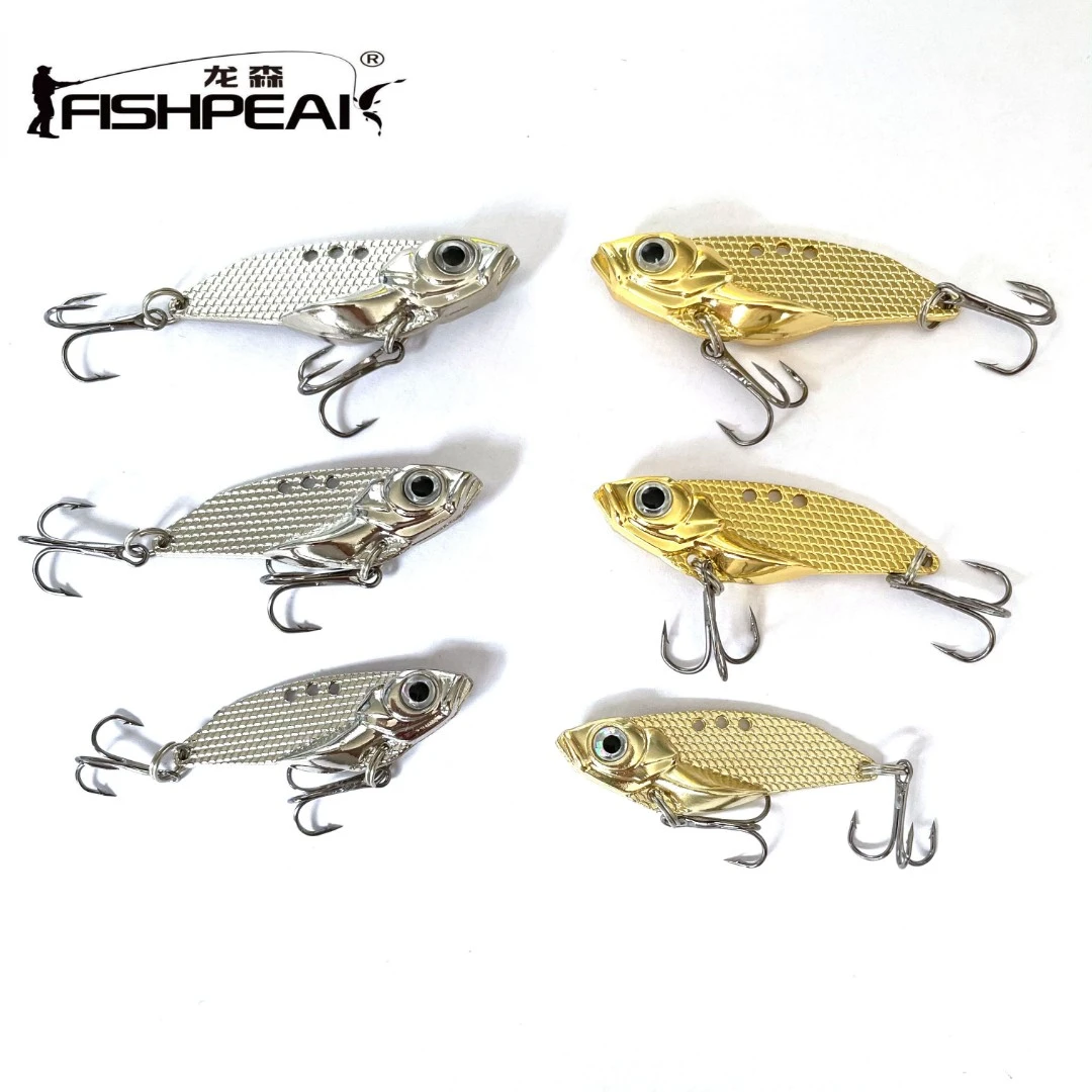 龙森渔具路亚假饵VIB淡水全泳层远投翘嘴红眼鲈鱼金属亮片