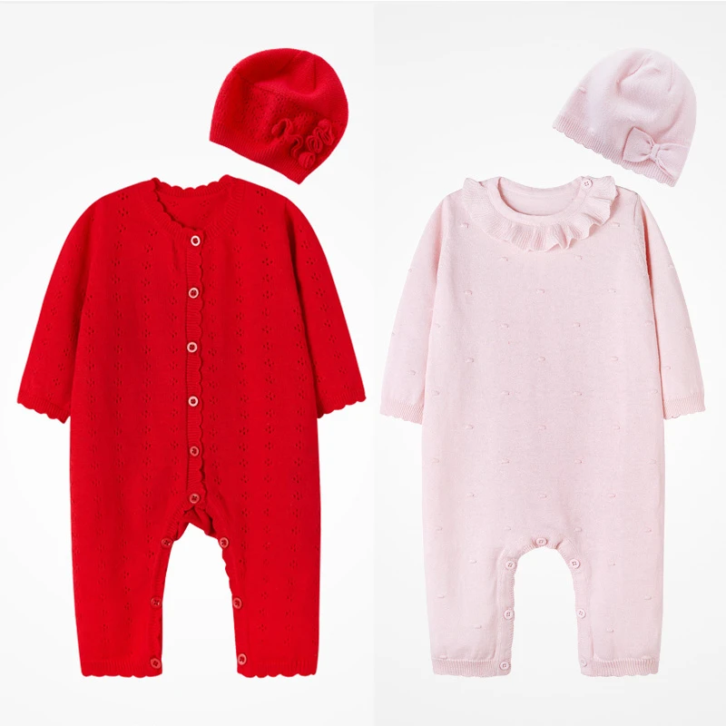 【12-35直播专用链接】外贸原单哈衣三角爬服内搭外穿婴儿针织连体