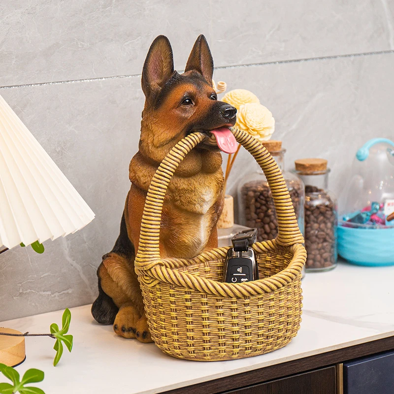 森之喜德牧狗狗入户门口玄关钥匙收纳客厅装饰品鞋柜摆件乔迁礼物