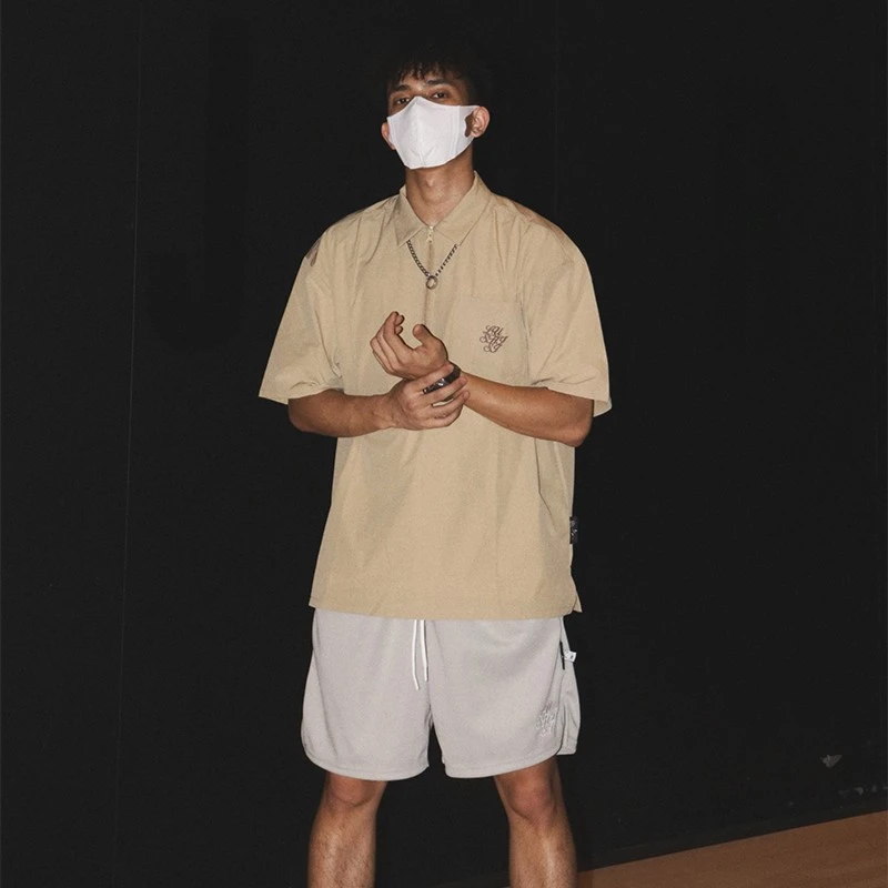 LUSHISI男子翻领T恤运动速干面料柔软舒适夏季新款polo衫热爱主题