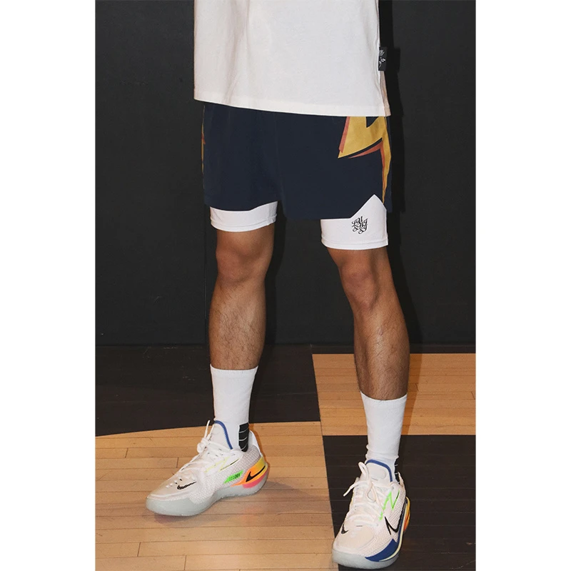 LUSHISI原创[勇士1946]复古主题配色美式篮球三四分裤运动训练裤