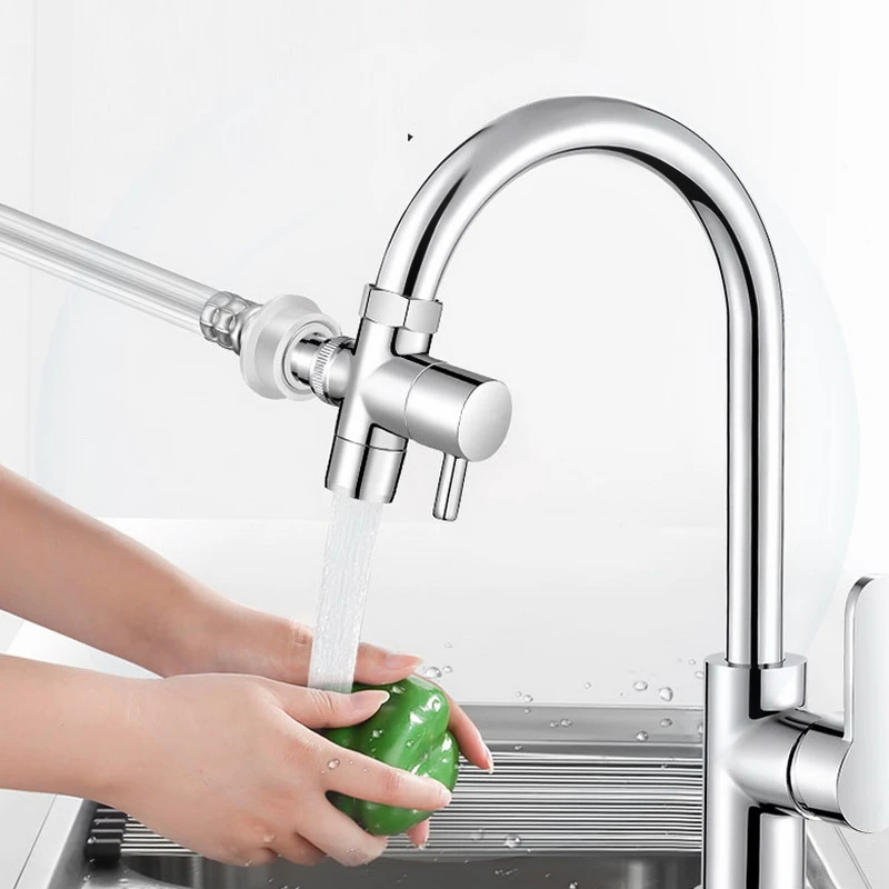 简易安洗衣机进水管分水器水槽洗碗机一进二出水龙头三通接头配件