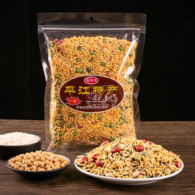湖南特产炒米湘玲玲甜味咸味大包380克八宝炒米子平江休闲零食袋