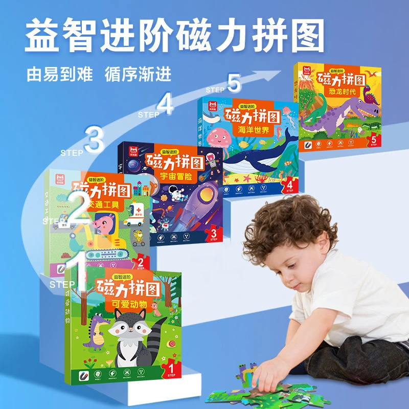 【源源书苑】儿童进阶益智磁性拼图宝宝早教2-6岁磁力拼图玩具