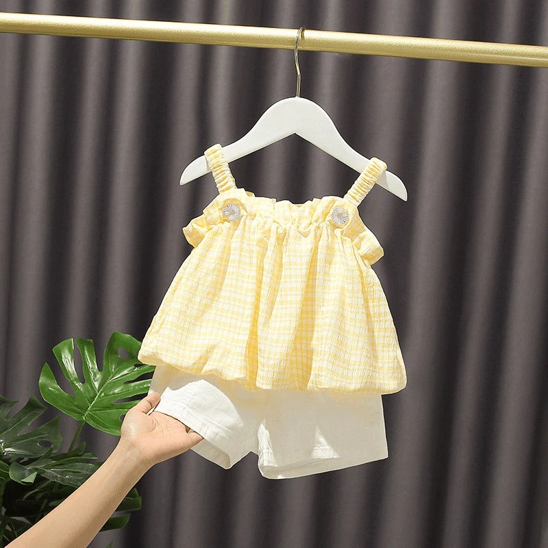 童装女童背心吊带套装夏季洋气儿童两件套2023新款女宝宝衣服夏装
