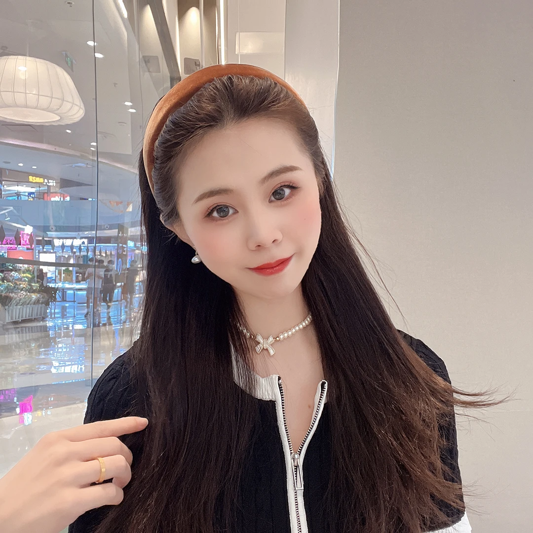 无金属布艺发饰 9.9M/2个 丝绒面高质感发箍 韩版外出百搭气质