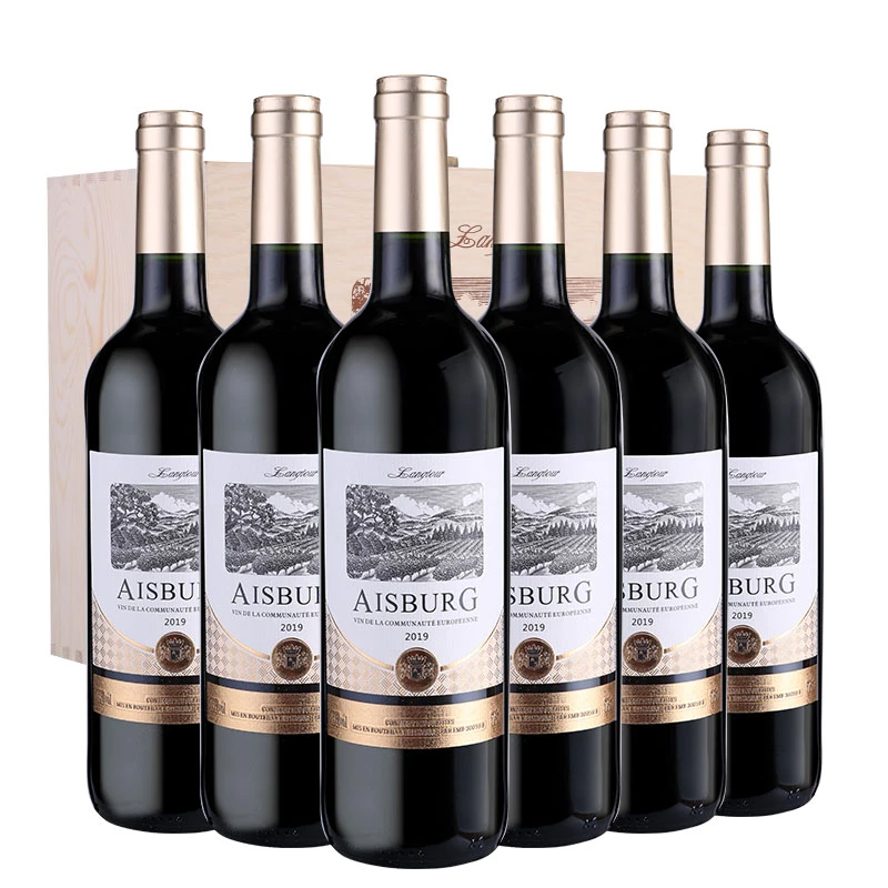 法国进口 爱仕堡郎图干红葡萄酒 750ML*6木箱装