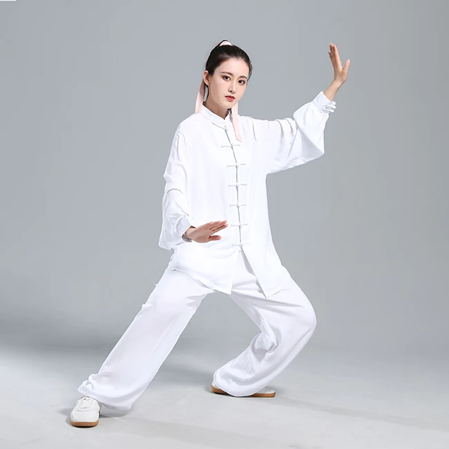 一举成功#冰丝棉太极拳棉绸练功服 中年男女长袖太极服春夏服装