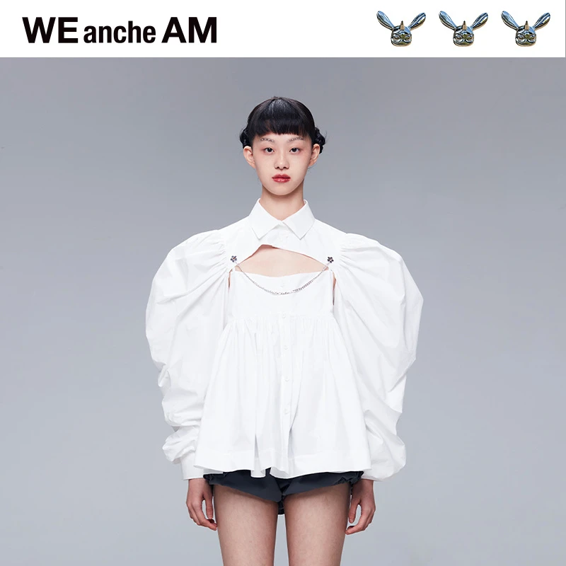 WEANCHEAM宫廷袖绝美气质长袖衬衫 W09CXT014上衣衬衣白色女装