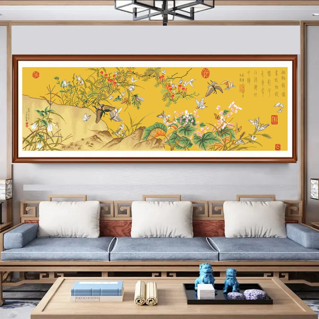 【宠粉福利】爱阁十字绣郎世宁百蝶图手工名画风景画中国风宝藏文创
