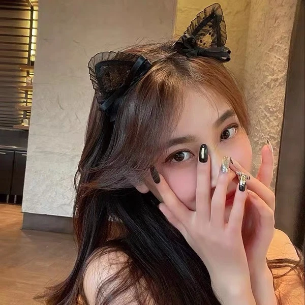 铁合金布艺发饰 可爱猫耳发箍性感蕾丝猫耳发箍公主发箍甜美气质