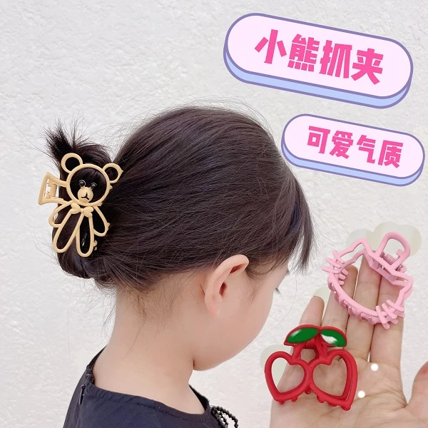 气质女童镂空抓夹小熊抓夹后脑勺盘发抓夹发夹儿童发饰儿童发夹