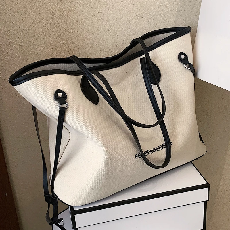 帆布包女士包包大容量爆款2023新款高级质感小众腋下包手提托特包