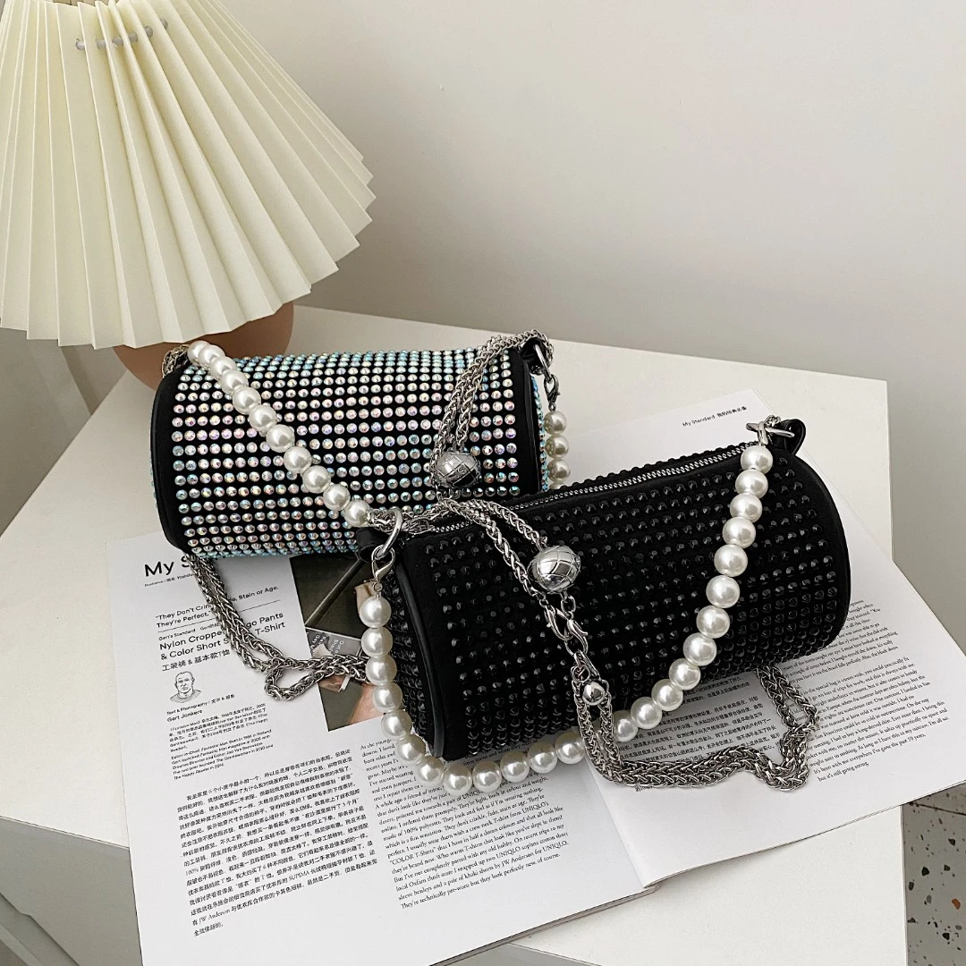 番茄优选-小包包单肩时尚链条包百搭高级镶钻斜跨 钻钻包 小圆钻