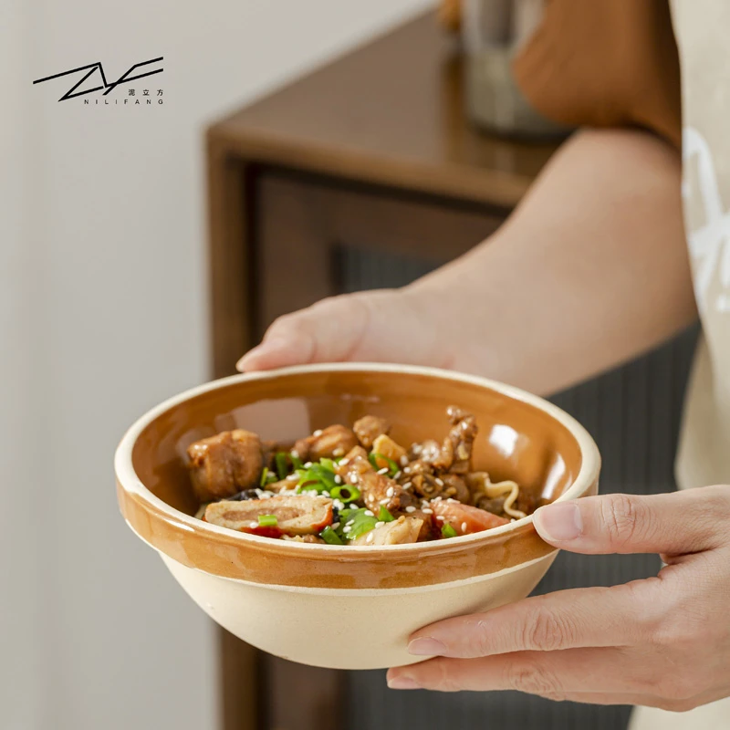 陶瓷钵体尖脚碗复古碗家用 饭碗粗陶饭碗钵仔糕碗钵体碗酱料碟