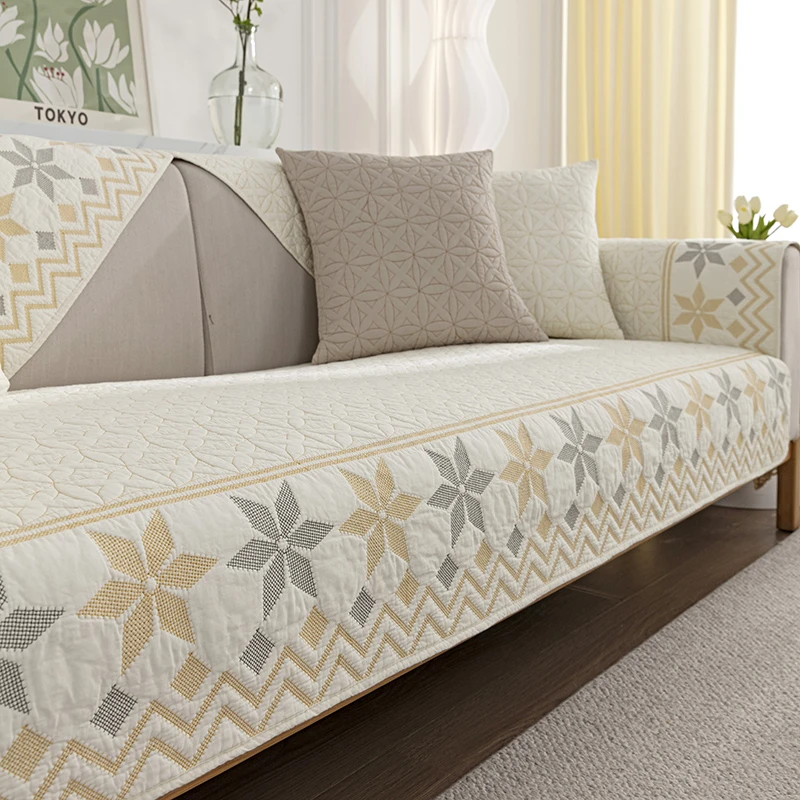 纯棉沙发垫四季通用防滑2025新款简约现代全棉坐垫沙发套罩巾盖布