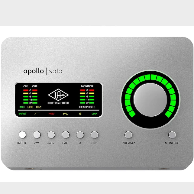 Apollo SOLO USB-C接口声卡音频接口，专业录音棚桌面录音配音拟音