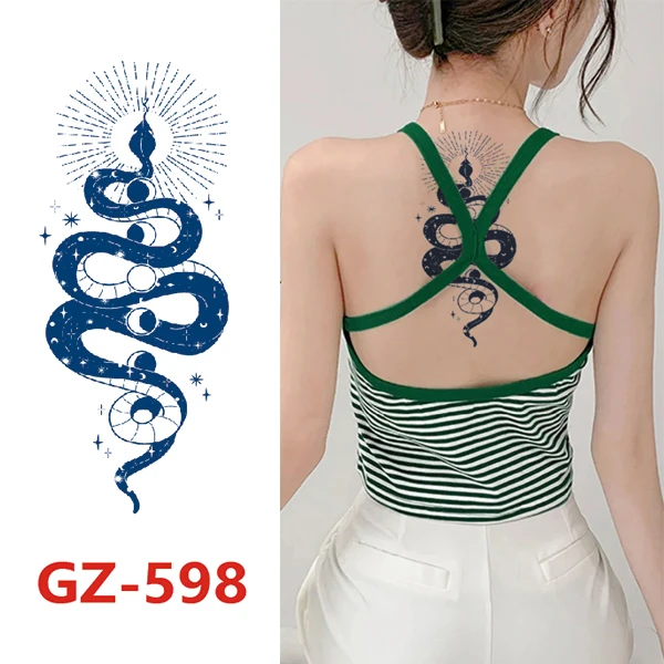 【蛇纹身11*18cm】草本果汁纹身贴防水防汗防搓逼真不反光纹身贴