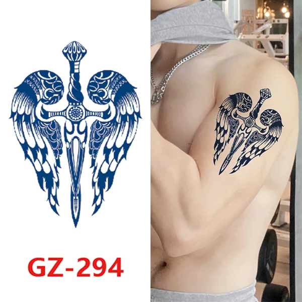 【利剑之翼GZ-294】半臂防水防汗耐磨草本果汁纹身贴逼真不反光