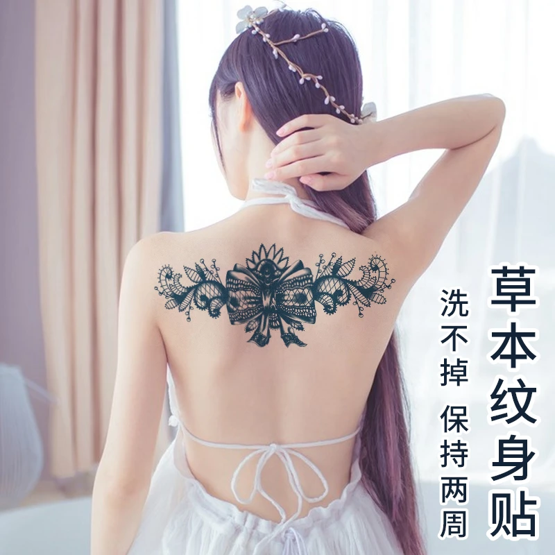 【花胸GZXT-013】防水防汗逼真不反光草本果汁纹身贴纸女士花胸