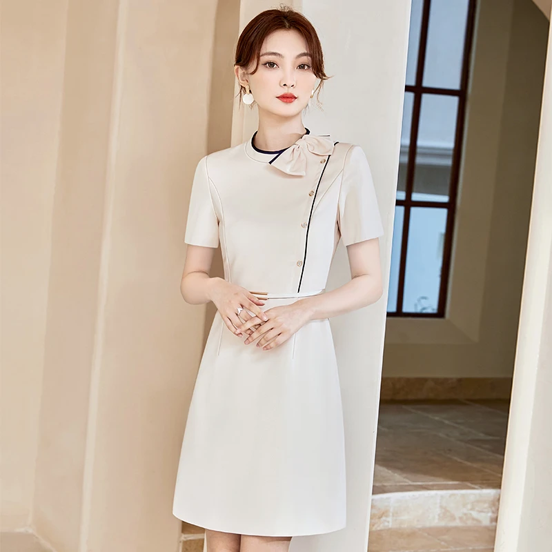 职业装连衣裙夏季短袖ol小香风洋气时尚珠宝店工作服医美客服工装