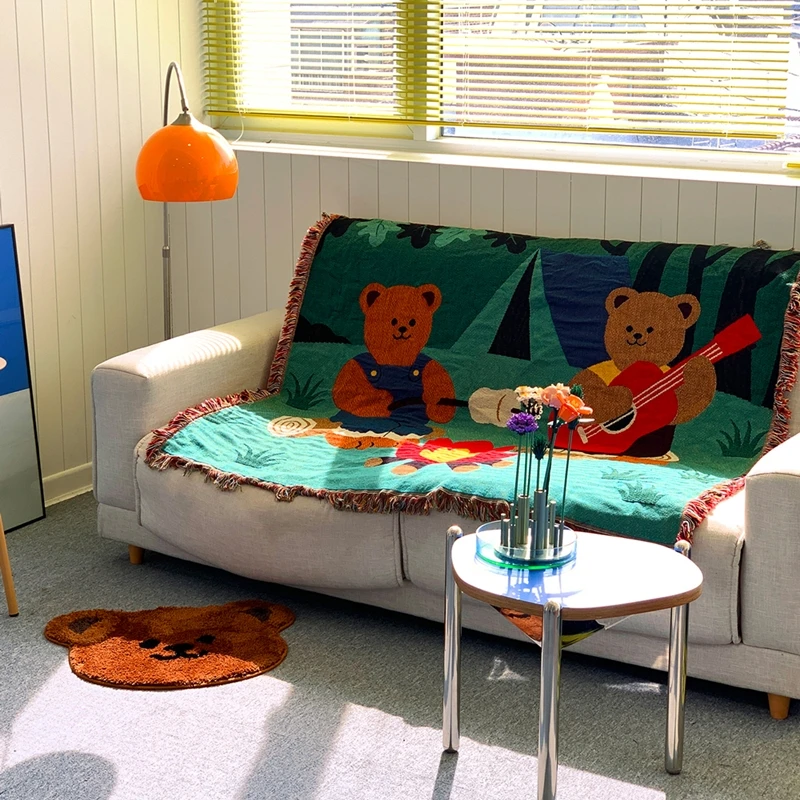 wigglewiggle沙发盖毯空调毯办公室四季通用居家午睡毯流苏沙发巾