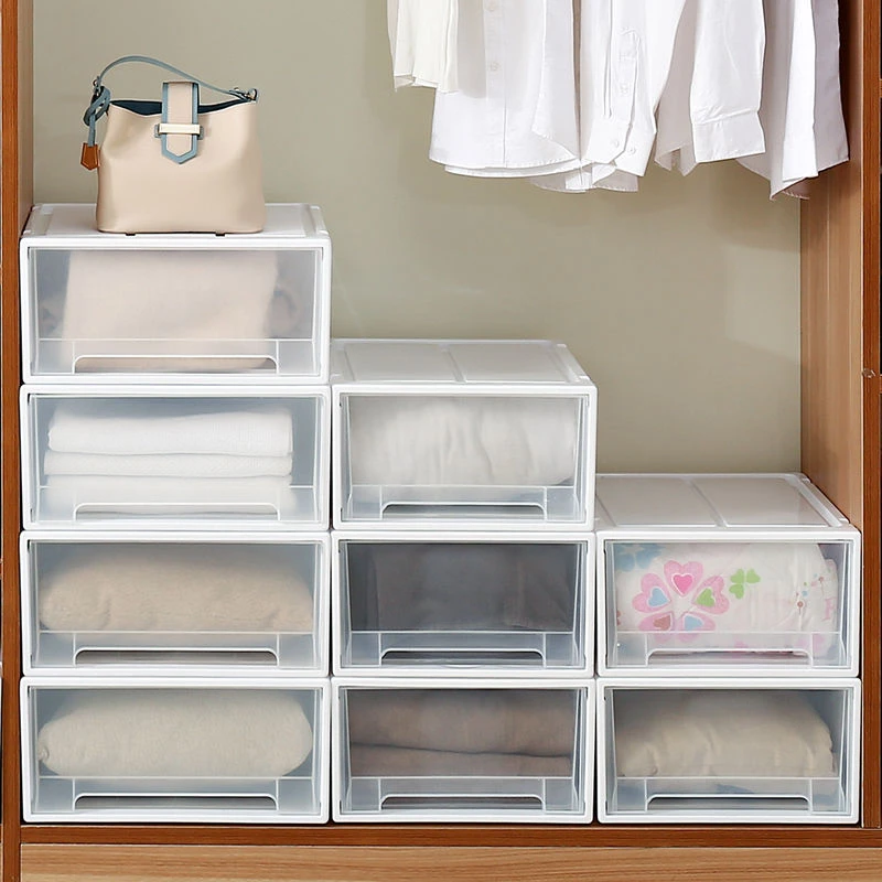 抽屉式收纳箱塑料家用衣服储物箱柜子透明收纳盒衣柜内衣物整理箱