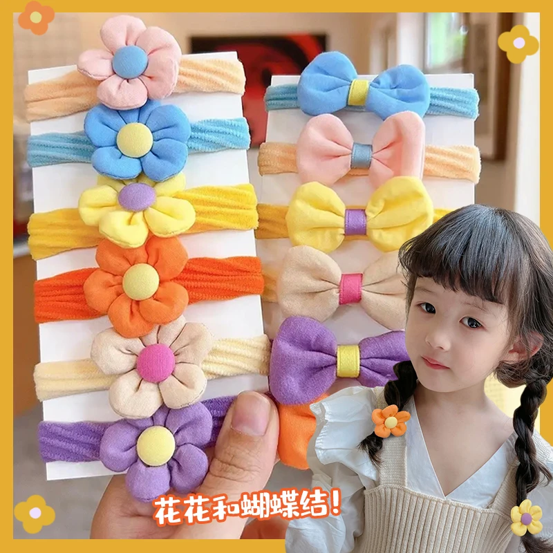 儿童蝴蝶结发圈小女孩可爱高弹力头绳宝宝不伤发发绳皮筋女童发饰