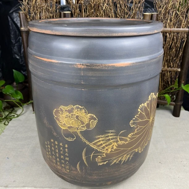 7斤大坭兴陶茶叶罐散茶存储罐茶叶缸六堡茶陶瓷罐茶饼茶叶容器平