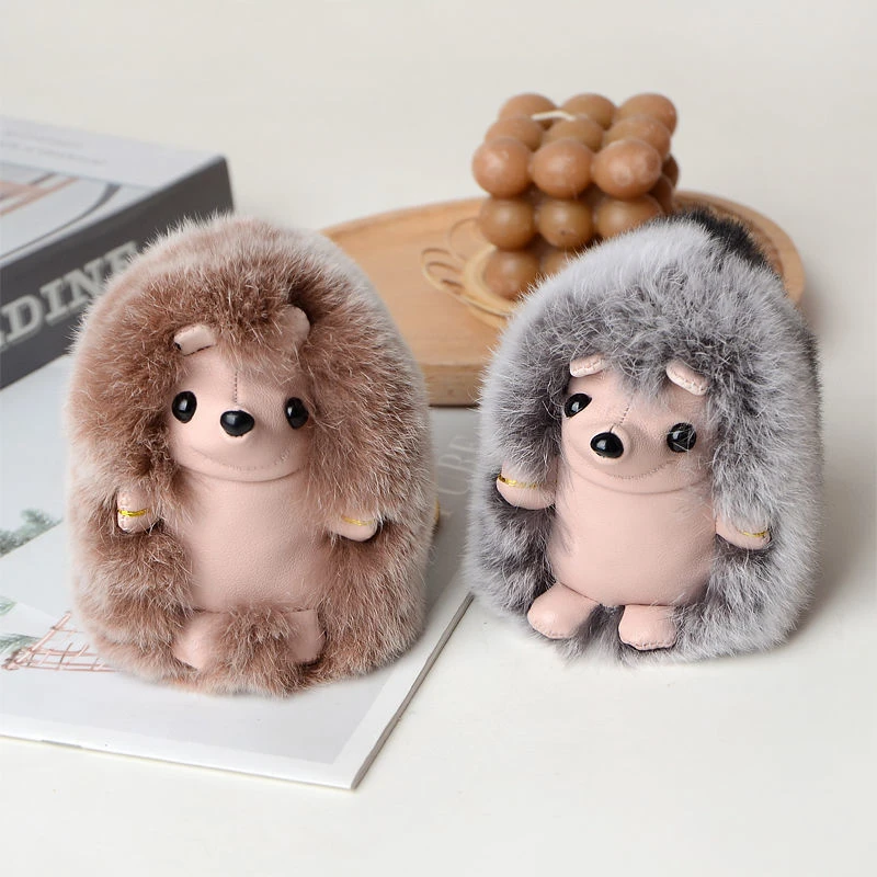 獭兔毛可爱毛绒小刺猬包包挂件网红ins超萌毛绒汽车钥匙扣挂饰