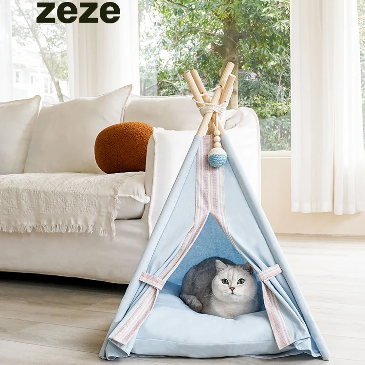 ZEZE帐篷猫窝四季通用猫床猫屋半封闭式狗猫咪窝房子别墅宠物用品