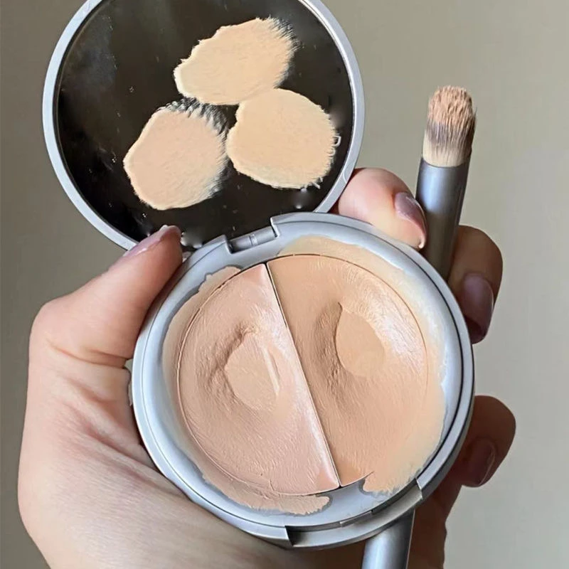 双色遮瑕膏遮瑕盘面部遮瑕脸部斑点痘印痘肌黑眼圈泪沟懒人提亮