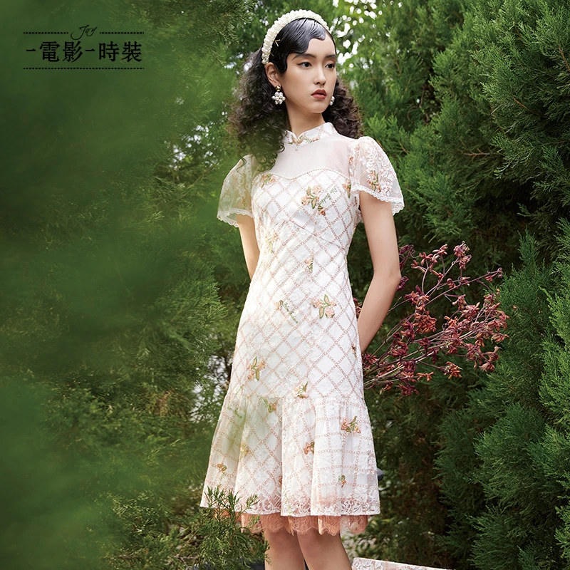 【电影时装】蕾丝新中式国风旗袍连衣裙FCJL122534