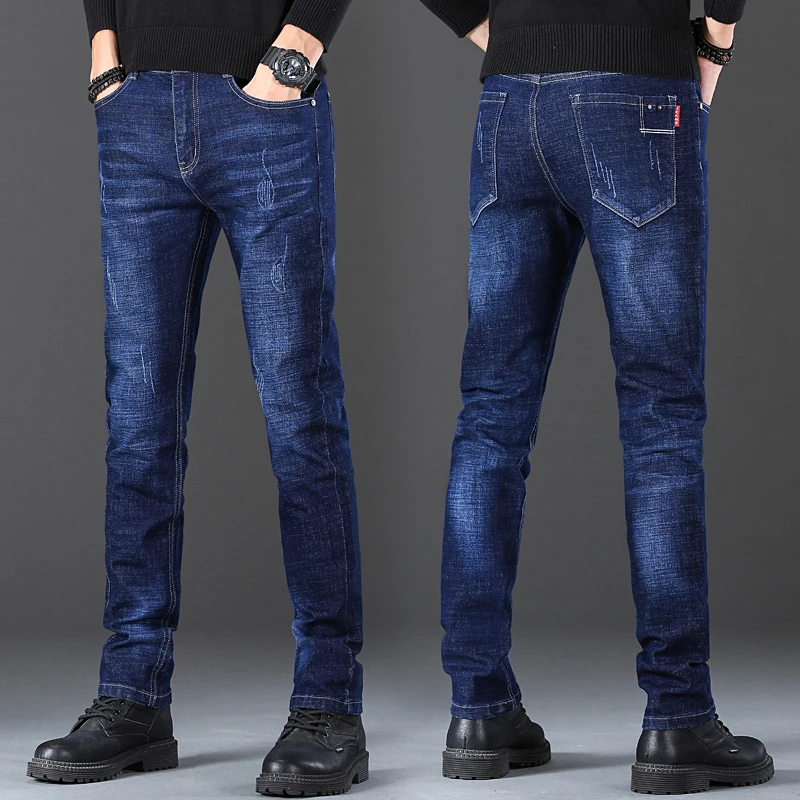 广州新塘镇牛仔裤男士修身直筒春秋季弹力休闲长裤子男款2024新款