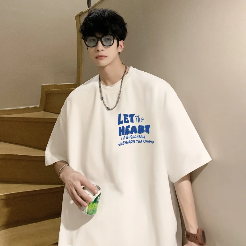 潮牌小众港风宽松情侣t恤男潮牌ins夏季街头纯棉短袖上衣男装