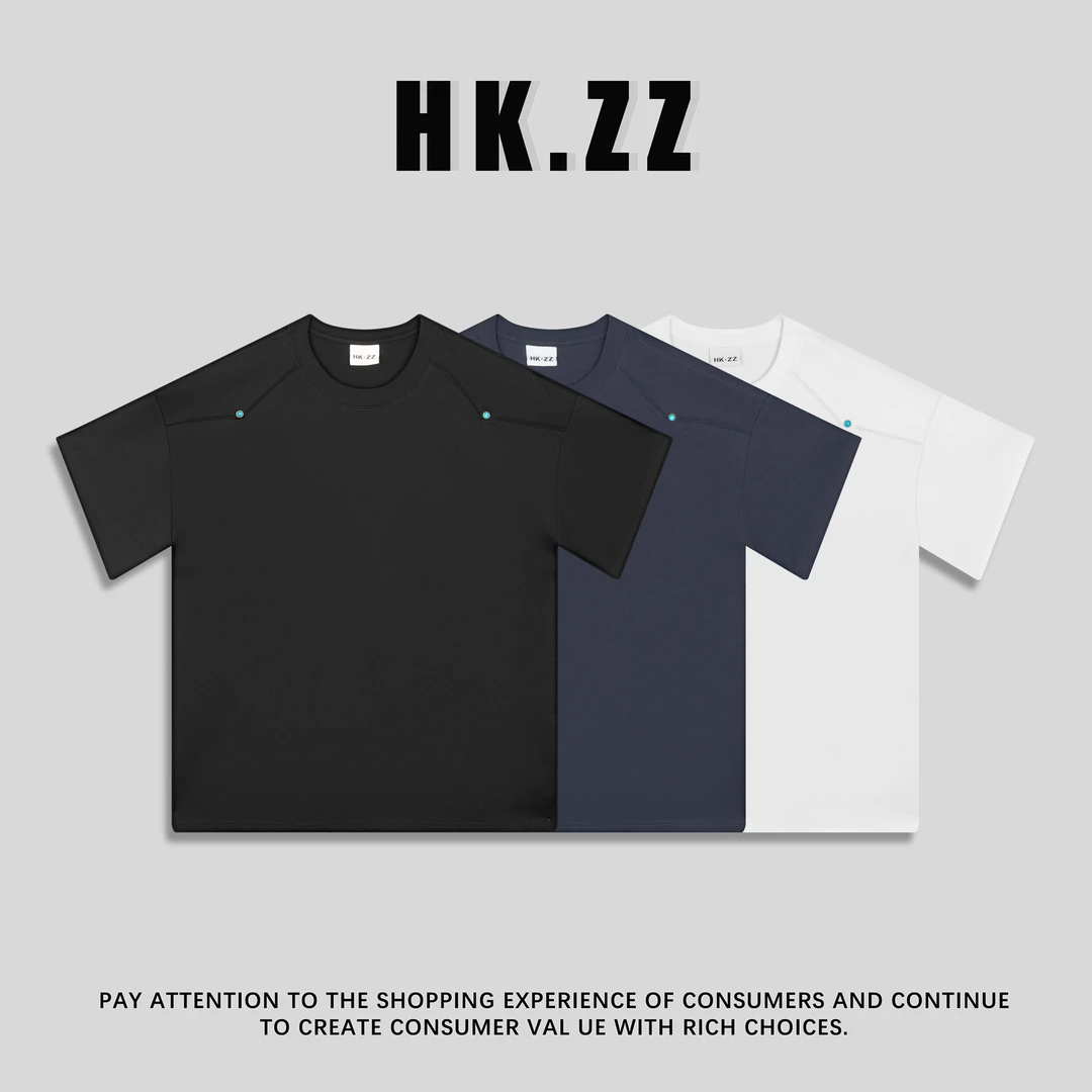 HANKUO/涵阔夏季巨凉系列-重磅280g超高弹重磅液氨棉钉珠短袖T恤