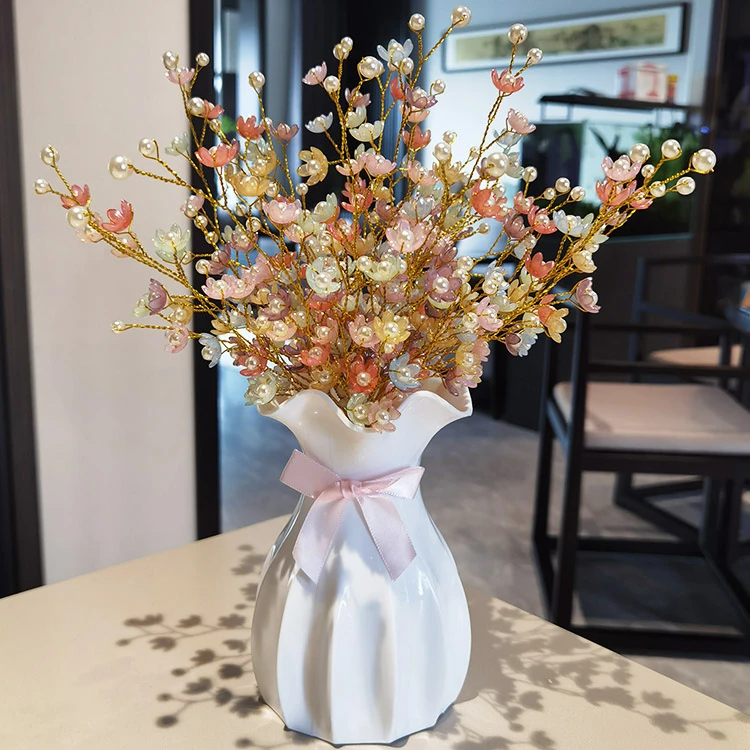 非成品diy缤纷六瓣花材料包手工串珠花瓣仿珍珠花满天星居家装饰