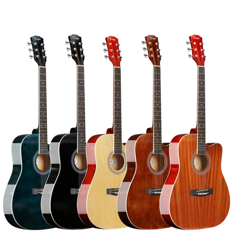 41寸【亮光镶边防磕碰版】民谣木吉他男女学生初学者演奏芬音