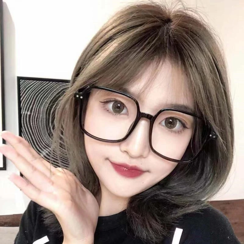 .素颜圆脸显瘦无镜片网红款超大眼睛框架女圆脸显瘦素颜近视