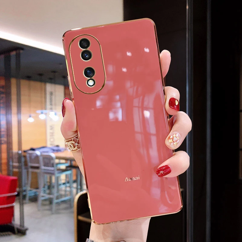 适用荣耀70/70pro软硅胶手机壳防摔软壳保护镜头电镀直边男女网红