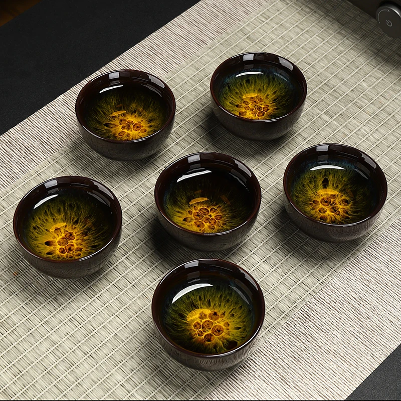 建盏茶杯套装家用陶瓷功夫茶具品茗杯办公室待客小茶盏茶道杯茶碗