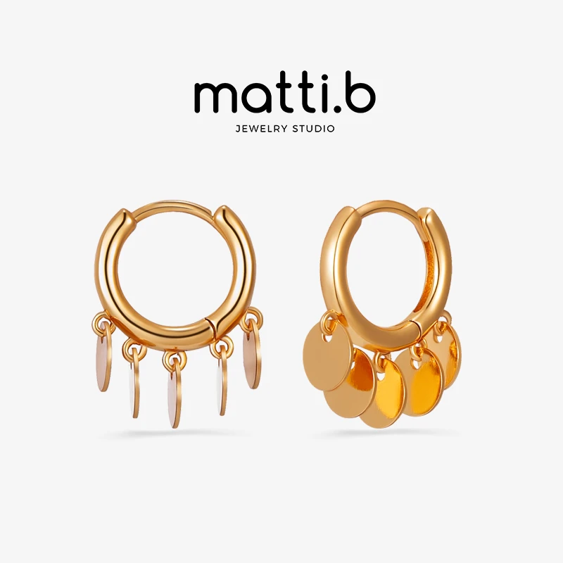 铜合金耳饰 小众时尚高级感简约个性亮片耳扣女新款素圈耳环1651