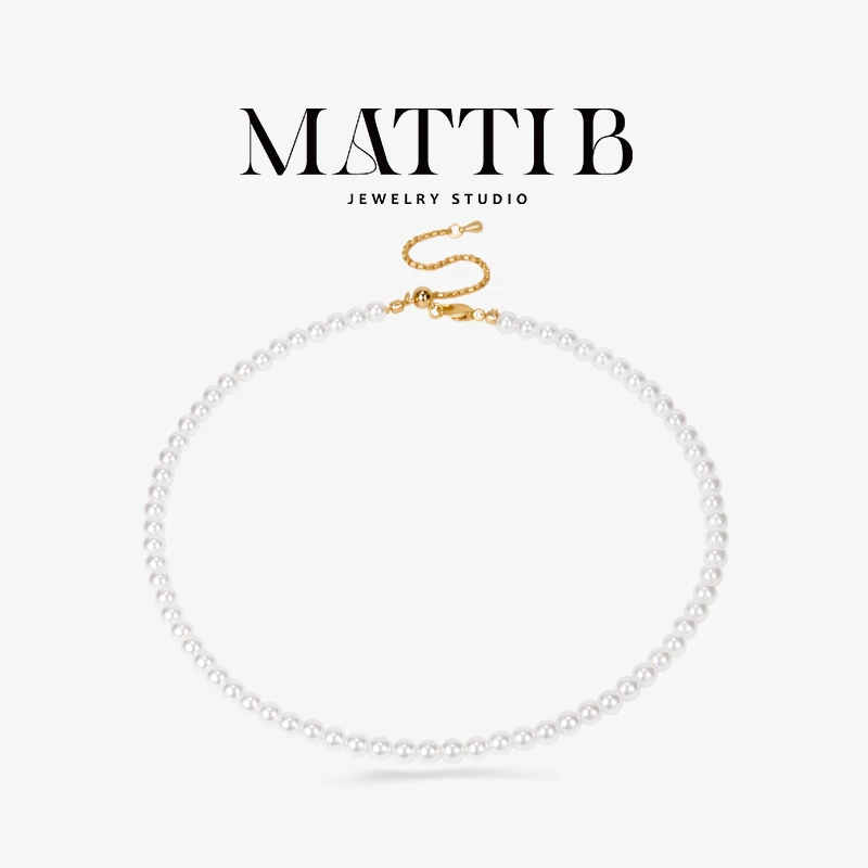 铜合金仿珍珠项链 时髦迷你小米珠极细法式百搭叠戴锁骨链女1739