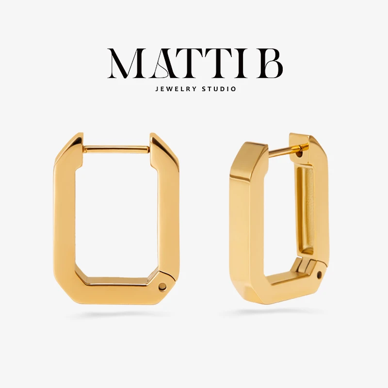 钛钢耳饰 极简风小众设计长方形冷淡风新爆款气质轻奢耳环女1786